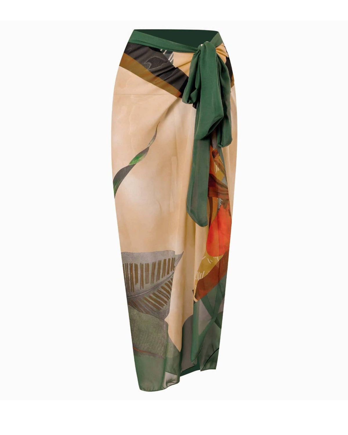 Sweet Kama Floral One Piece with Sarong - 107-C1