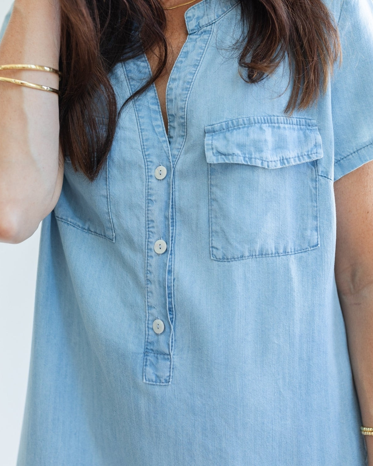 Splendid Iris Lyocell Short Sleeve Dress with Pockets - 22-508