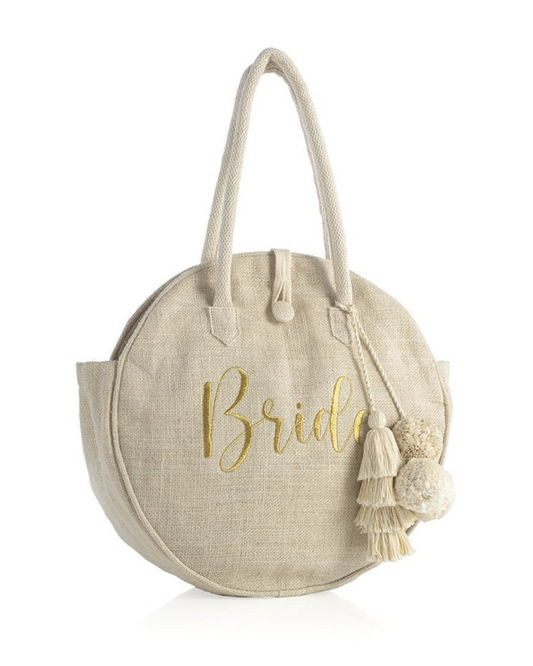 Shiraleah Bride Jute Circle Tote - 01-Bk-005