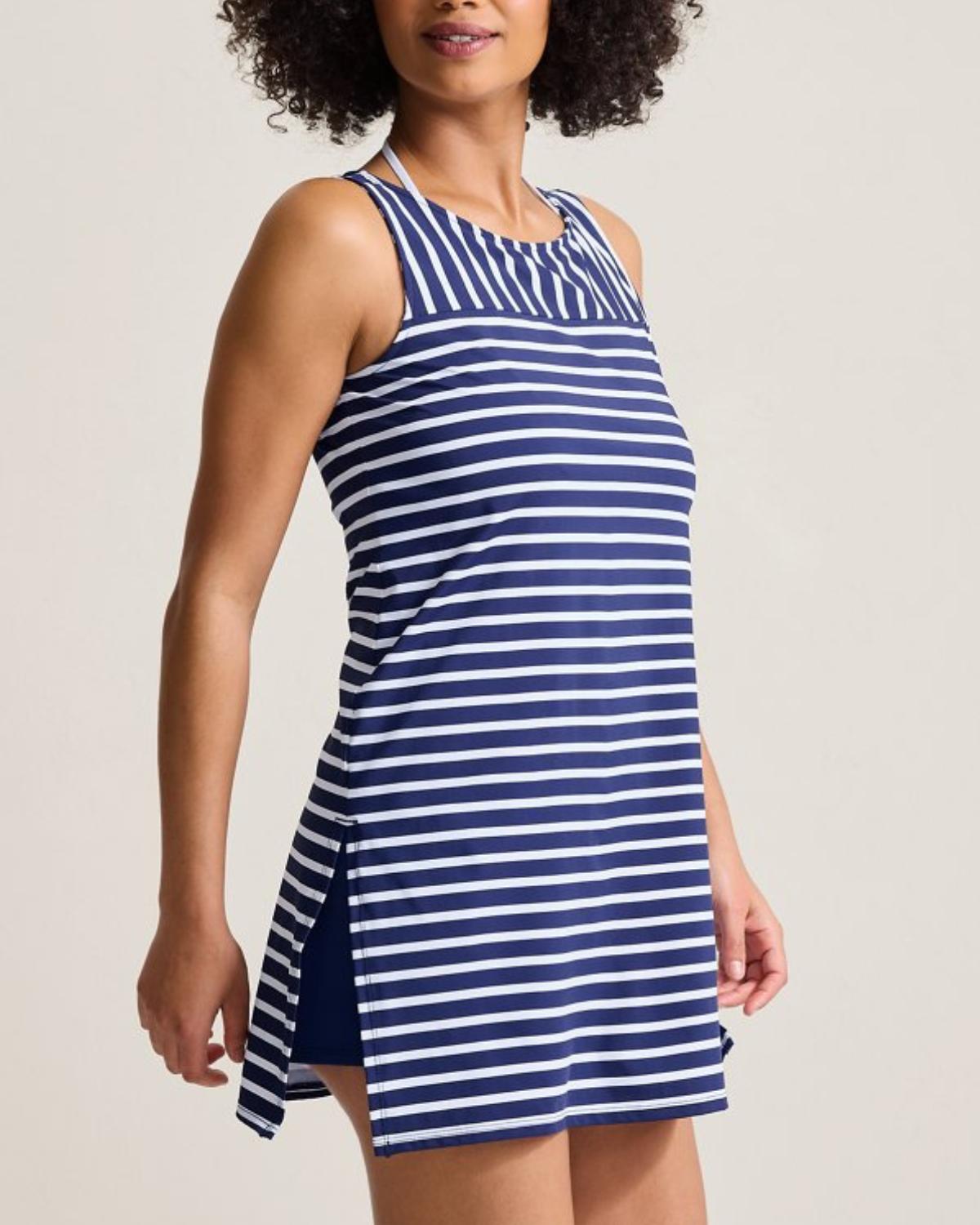 2025 Tommy Bahama Coastal Stripe High Neck Beach Romper - Ss500762