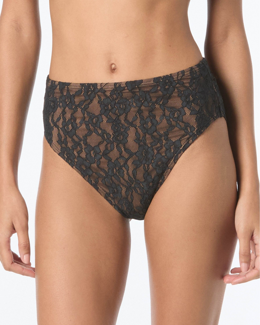 Michael by Michael Kors Lace High Waist Bikini Bottom - MM85276
