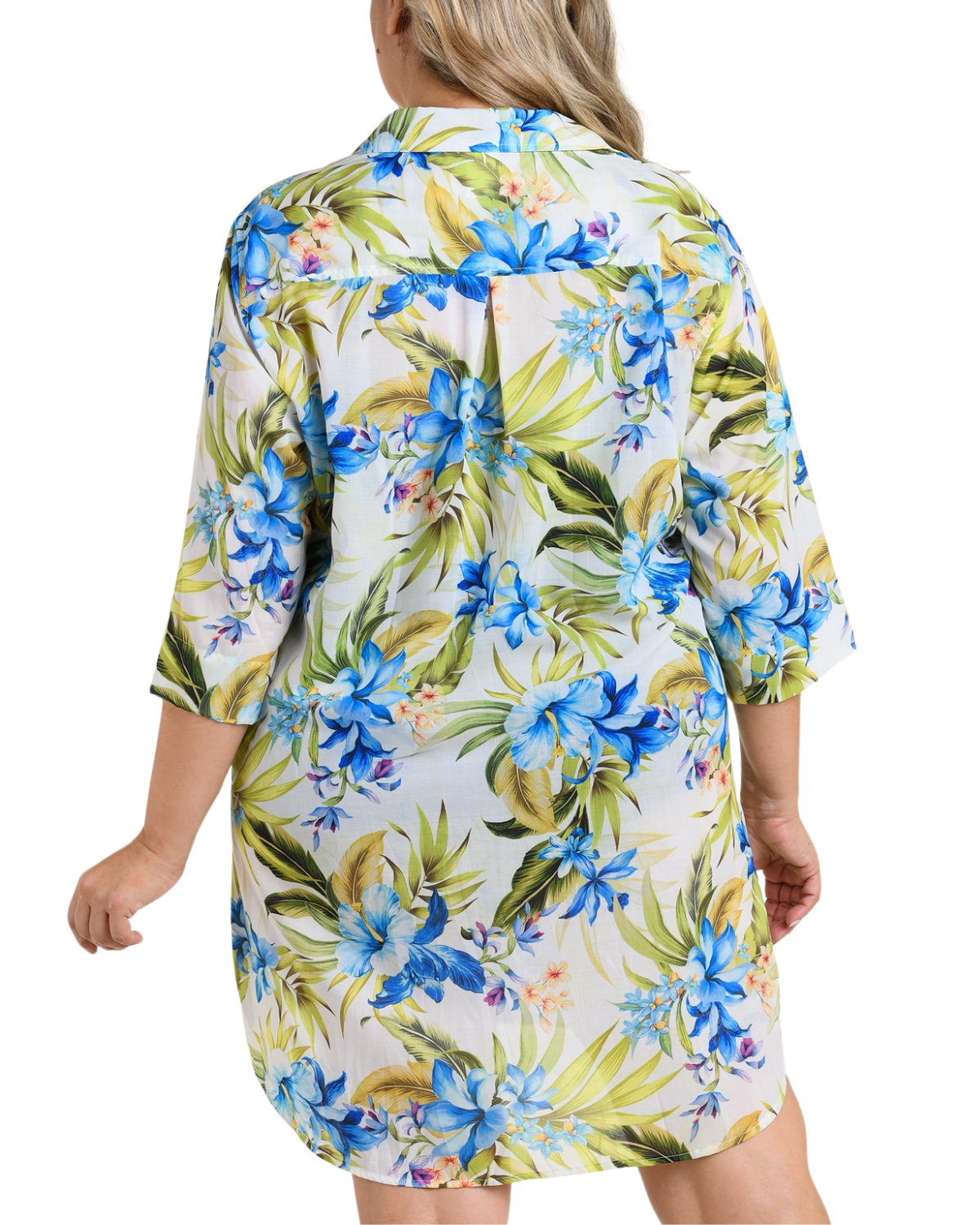 Maxine of Hollywood Plus Island Serenity Button Down Tunic Cover Up - MW6MK49