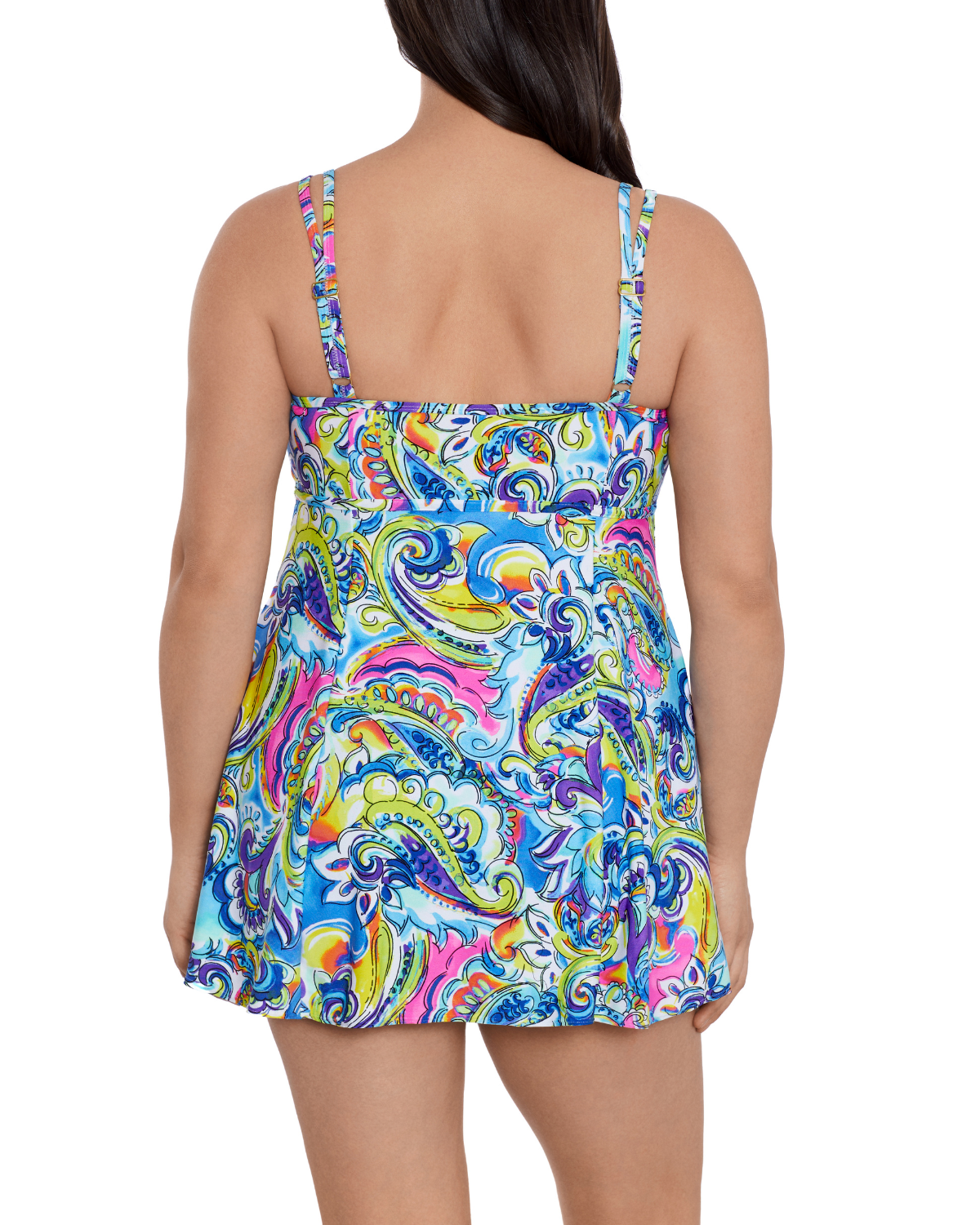 2024 Longitude Paisley Seas Empire Princess Seam Swim Dress - L242820