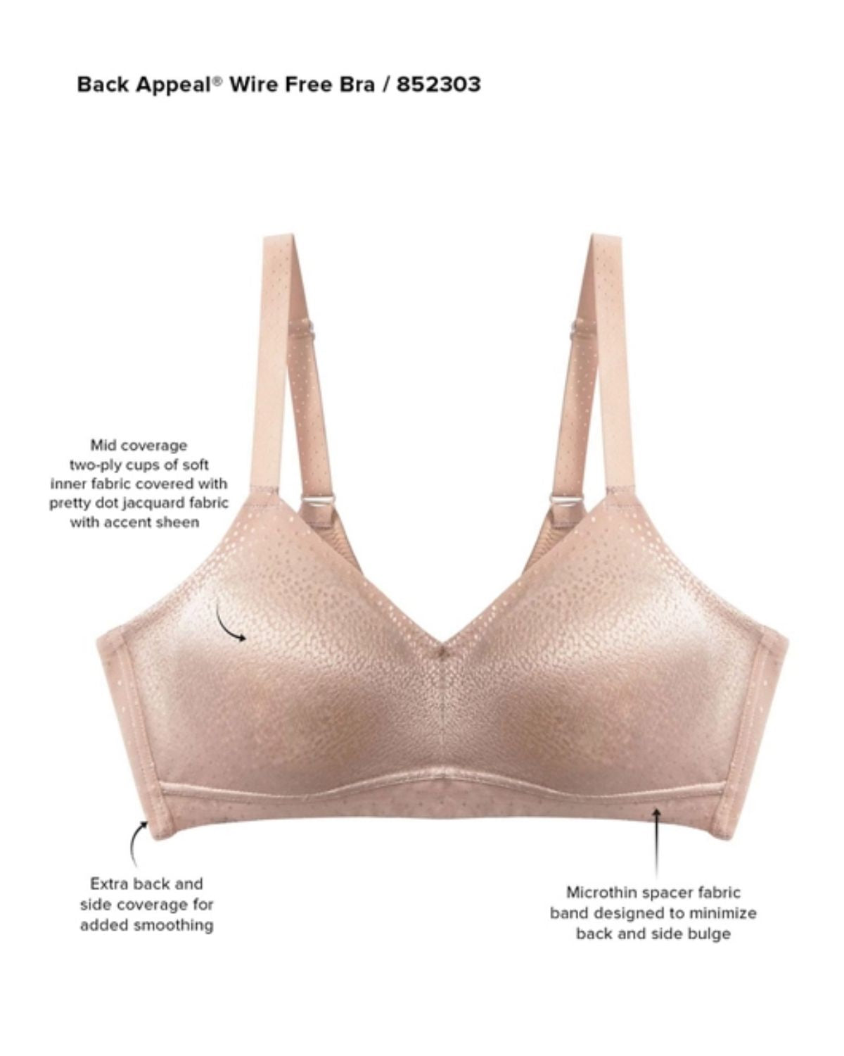 Wacoal Back Appeal® Wire Free Bra (More colors available) - 852303