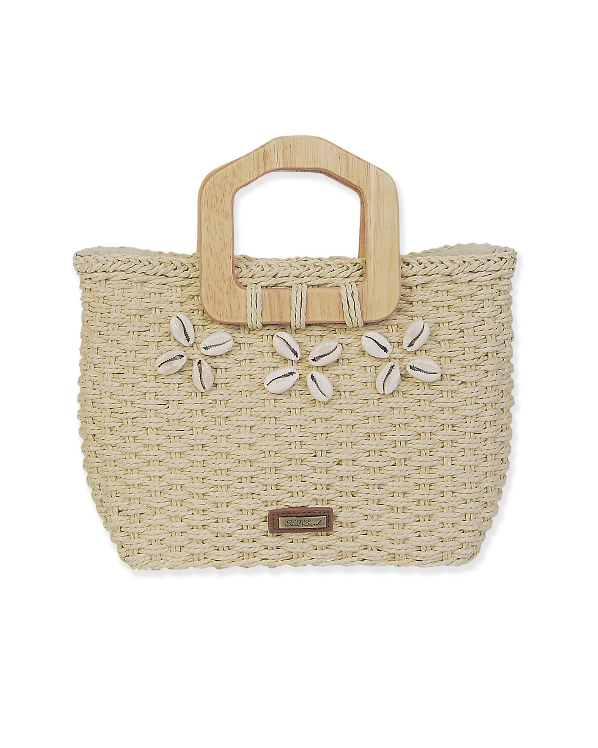 Sun N Sand Paper Straw Medium Tote with Shells (More Colors Available) - CE6643