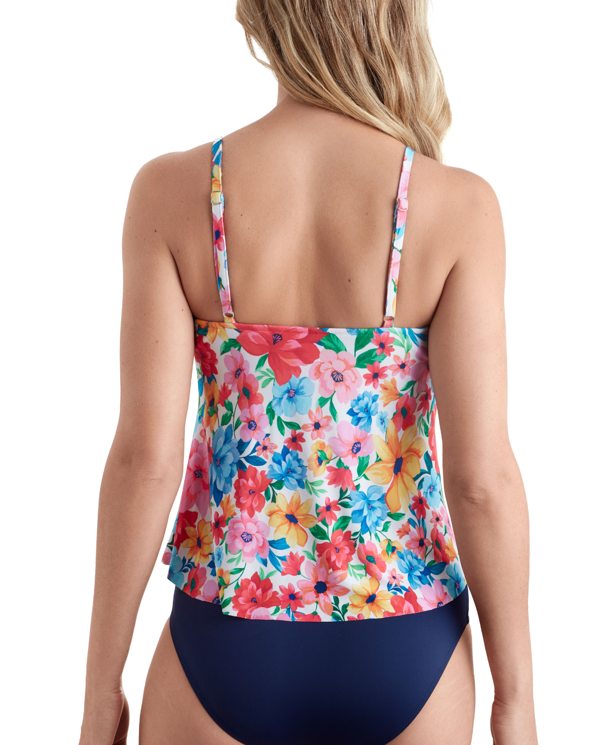 Shape Solver Wallflower V-Neck Double Tiered Tankini Top - 7102707