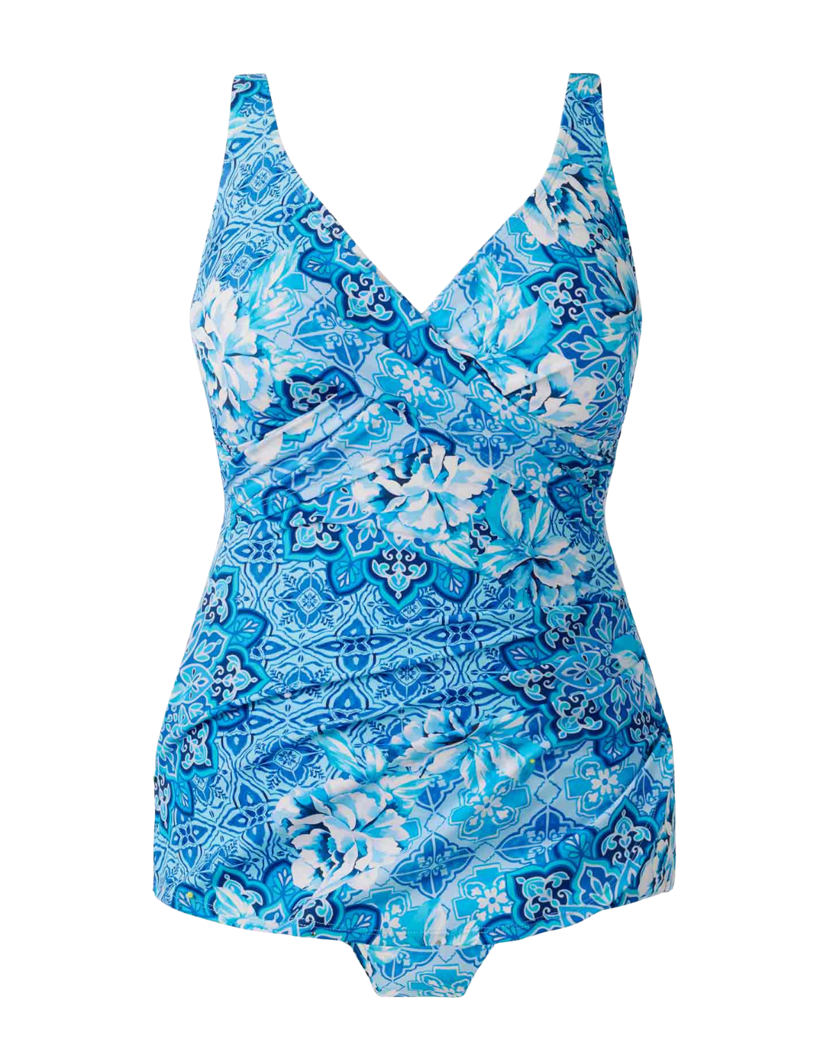 Shape Solver Barcelona Blues Cross Over Sarong One Piece - 7104350