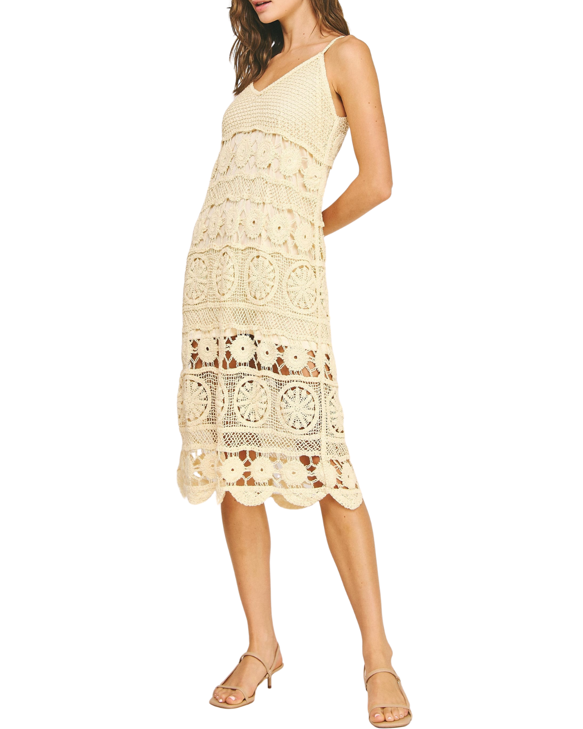 Strut & Bolt Crochet Midi Dress- Dk-4886-H