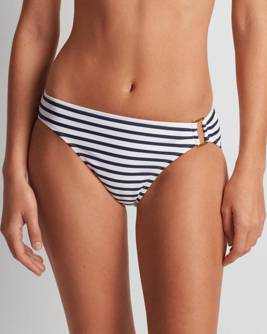 Lauren Ralph Lauren Luxe Stripe Ring-Front Hipster Bikini Bottom - 20529051