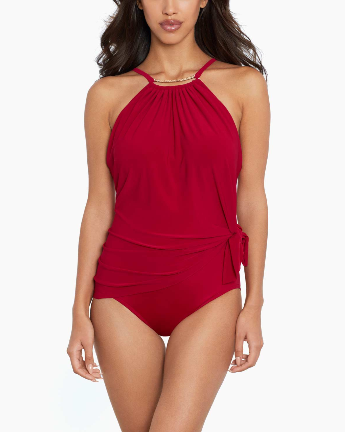2025 Magicsuit Solids Golden Opportunity Parker One Piece Swimdress - 6006012 - Vamp