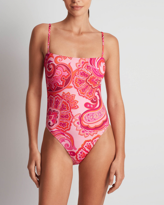 Lauren Ralph Lauren Provence Paisley Square Neck One Piece - 20528202