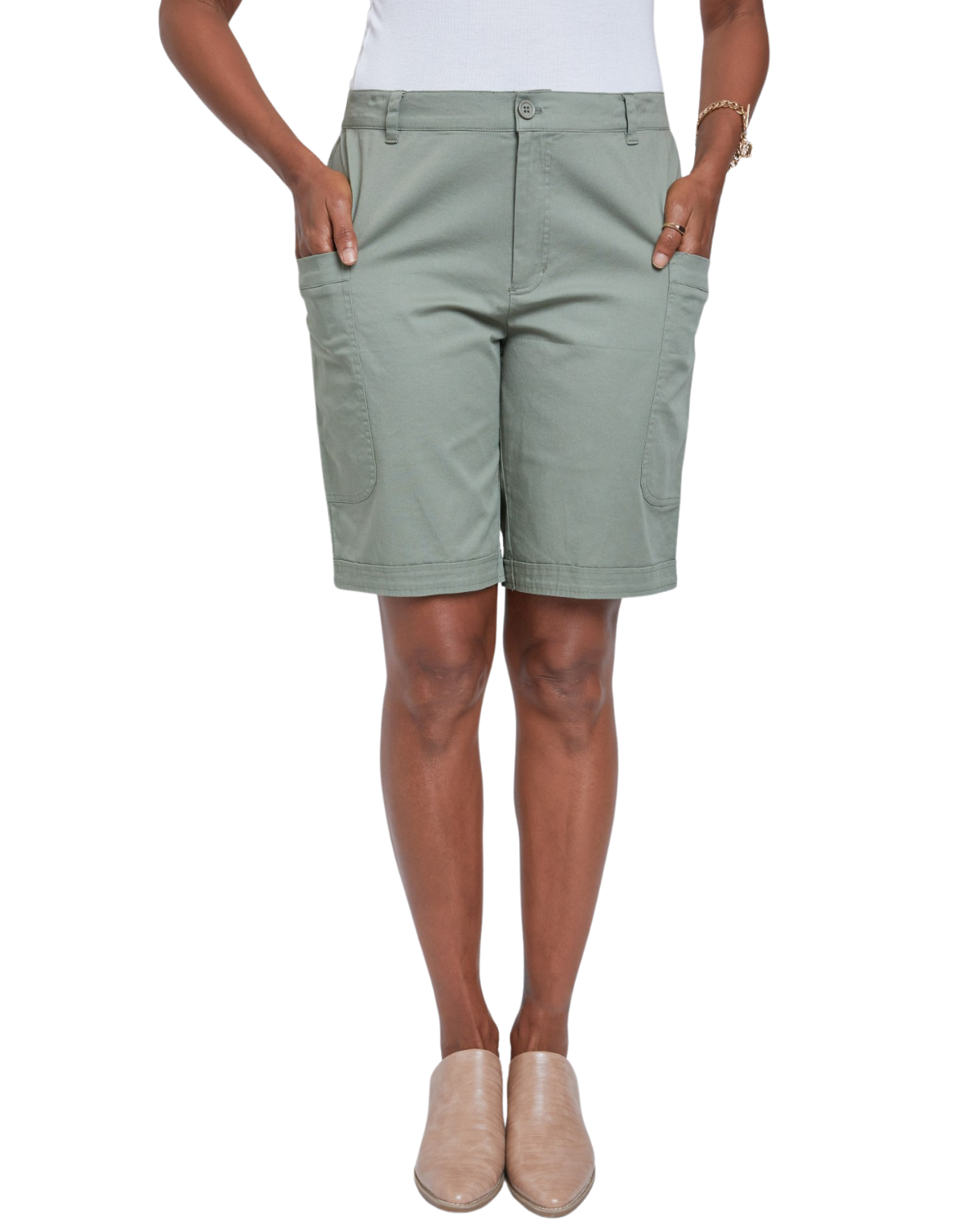YMI Wide Leg Bermuda Short with Big Pockets (More Colors Available) - Wm1090pi