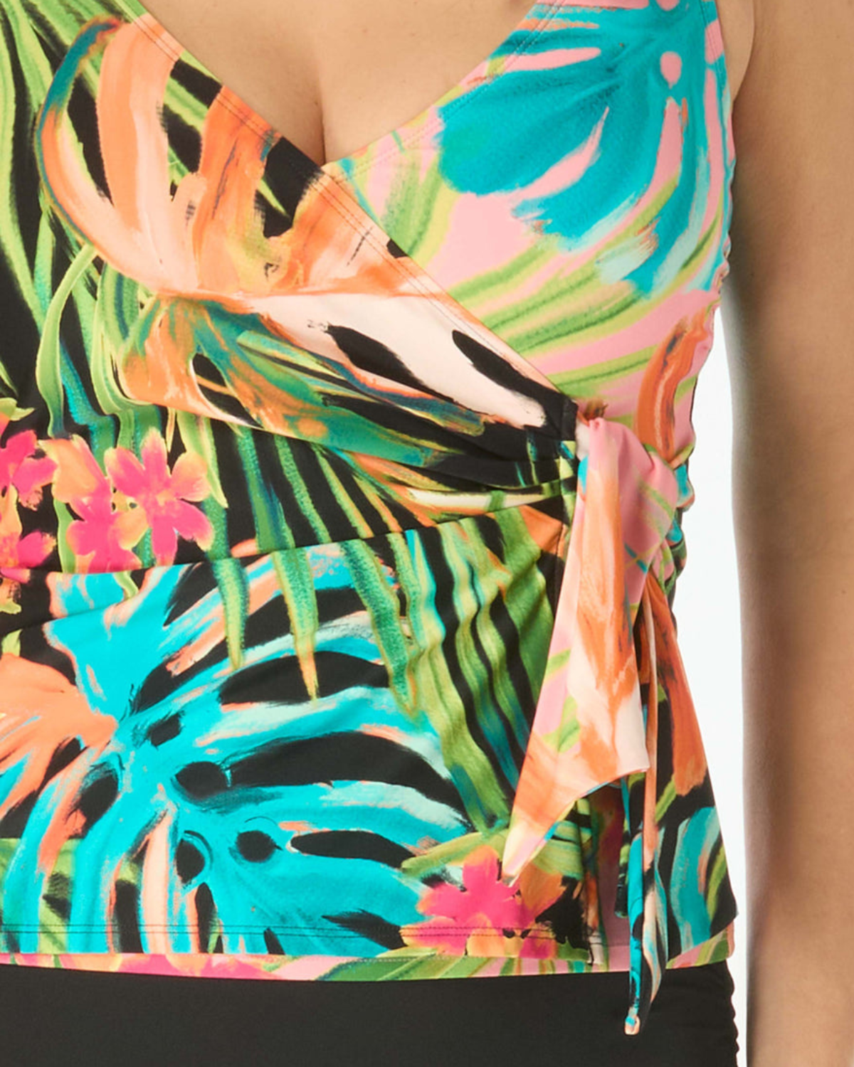 Coco Reef Island Grove Affable Underwire Bra Sized Wrap Tankini Top - Island Grove - U8G070