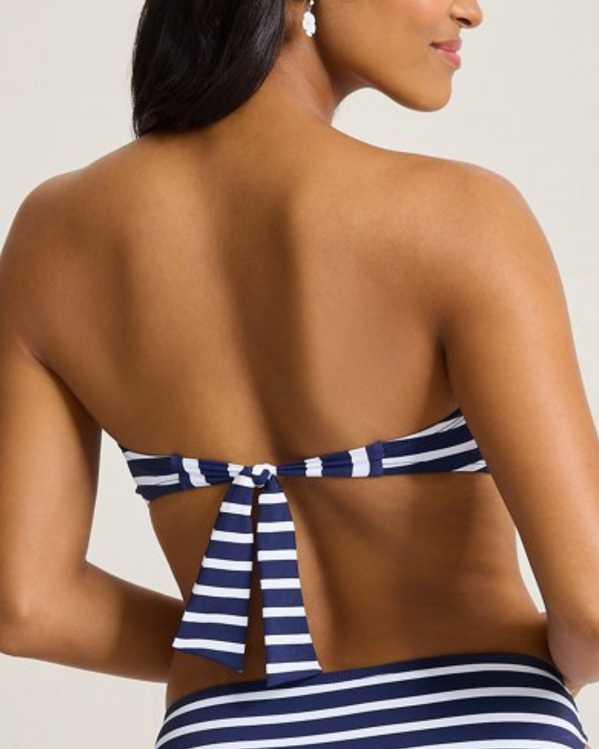 2025 Tommy Bahama Coastline Stripe Twist Front Bandeau Bikini Top - Ss100509