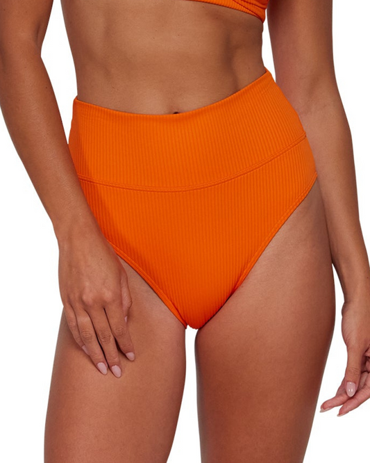 Sunsets Sandbar Kumquat Sandbar Rib Hannah High Waist Bottom - 33B