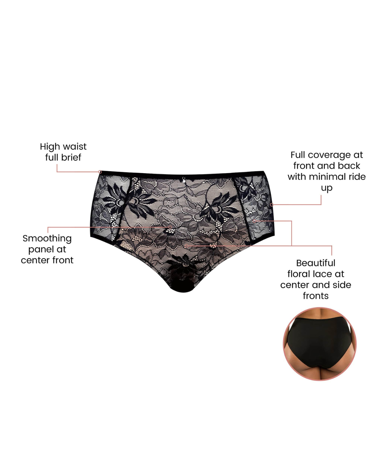 Parfait Luxlacy Lace High-Waist Brief With Light Tummy Control And Extra Coverage - P2005