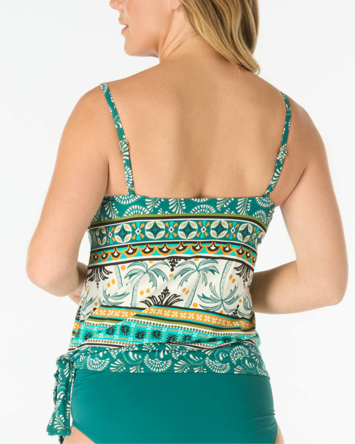 Coco Reef West Palm Stripe Stella Side Tie Bra Sized Underwire Tankini Top - U9G467