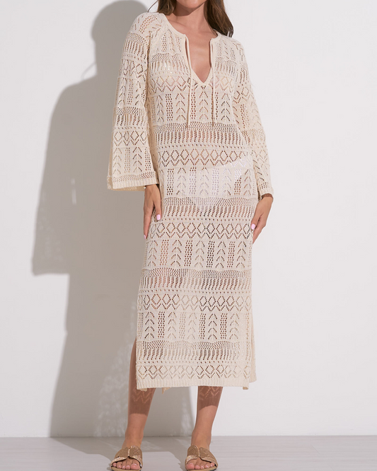 Elan Crochet Cover Up Midi Dress (More Colors Available)- PCC9000