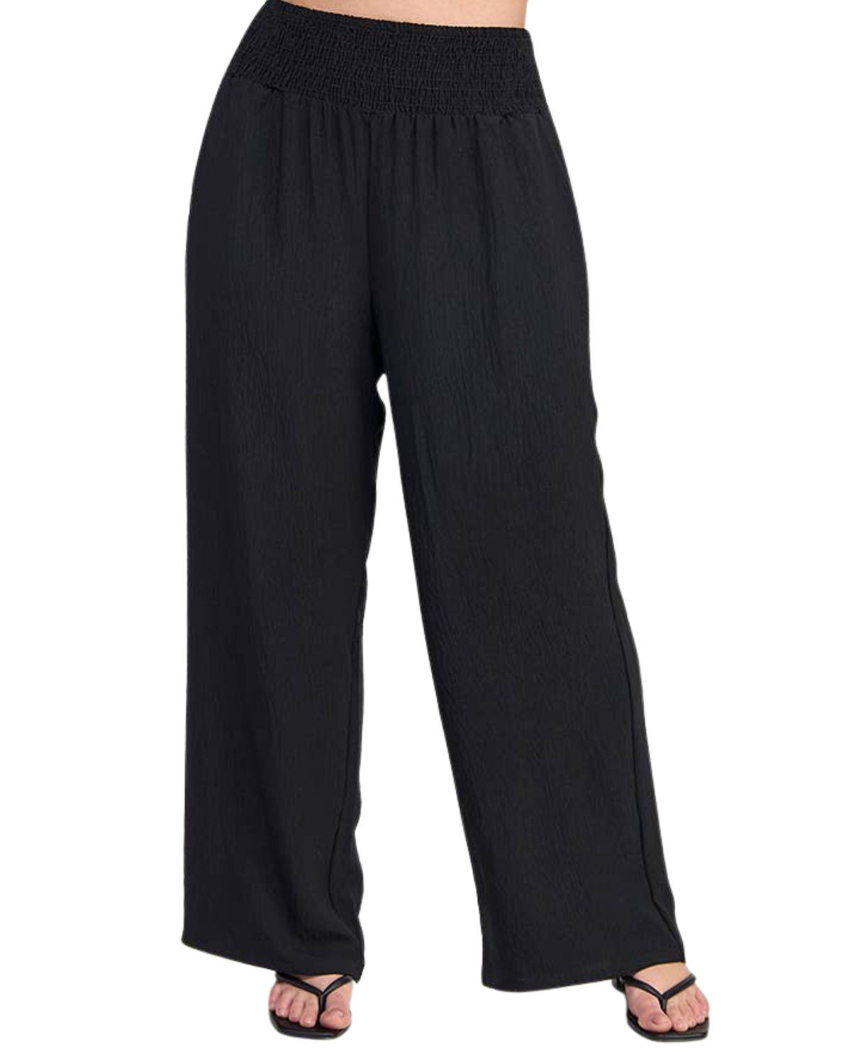 Haute Fox Plus Size Smocked Wide Leg Pant - Wg18356