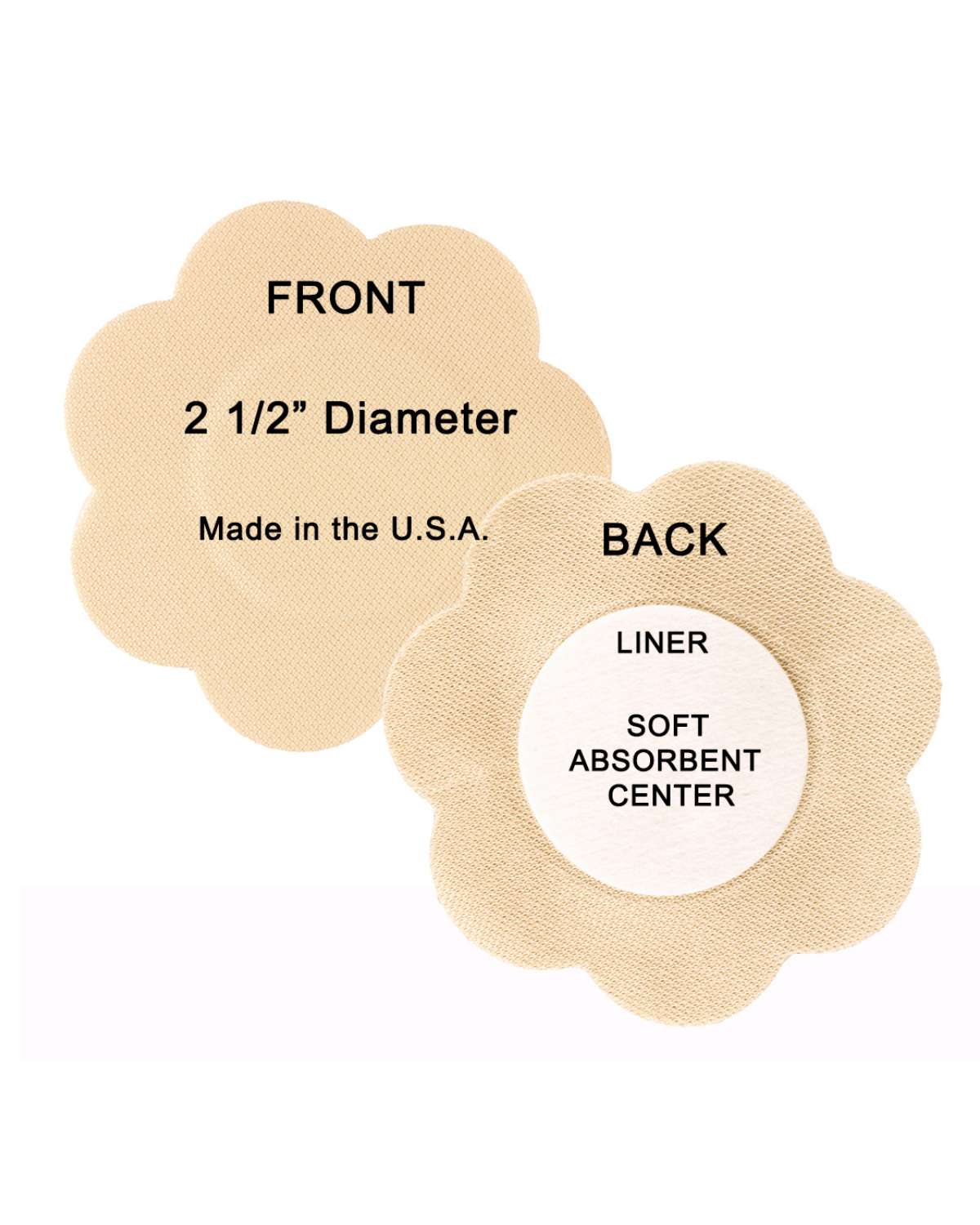Braza Disposable Petal Top Nipple Covers - 5 Pairs - Beige - 11400