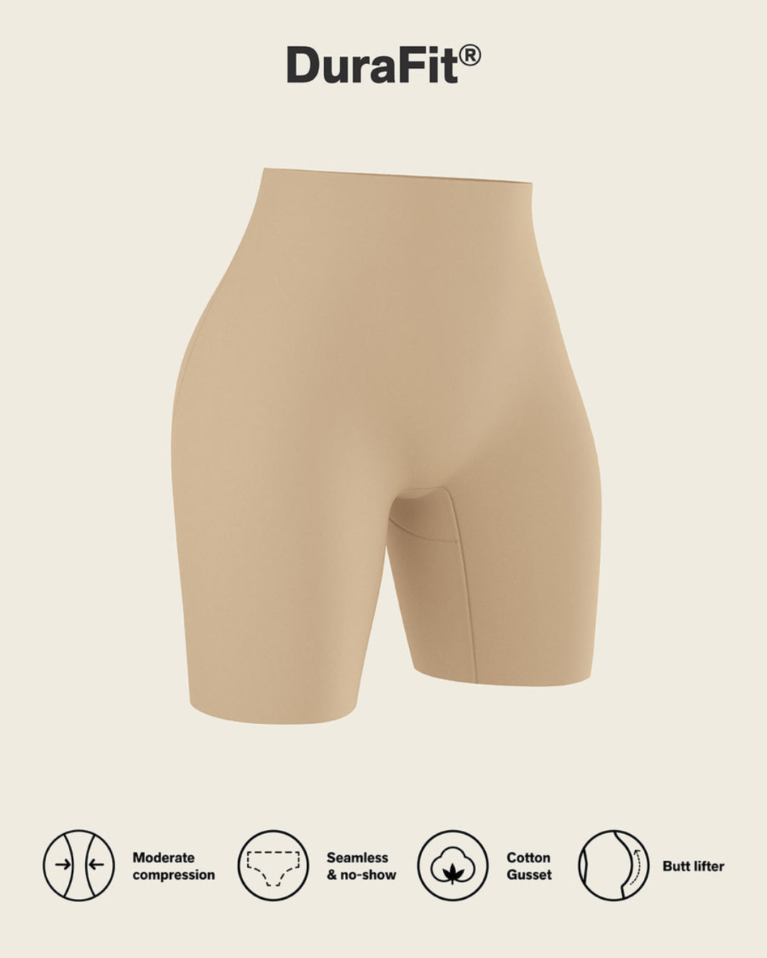 Leonisa Airlift Midrise Anti Chafing Butt Lifter Shaper Short - 012992