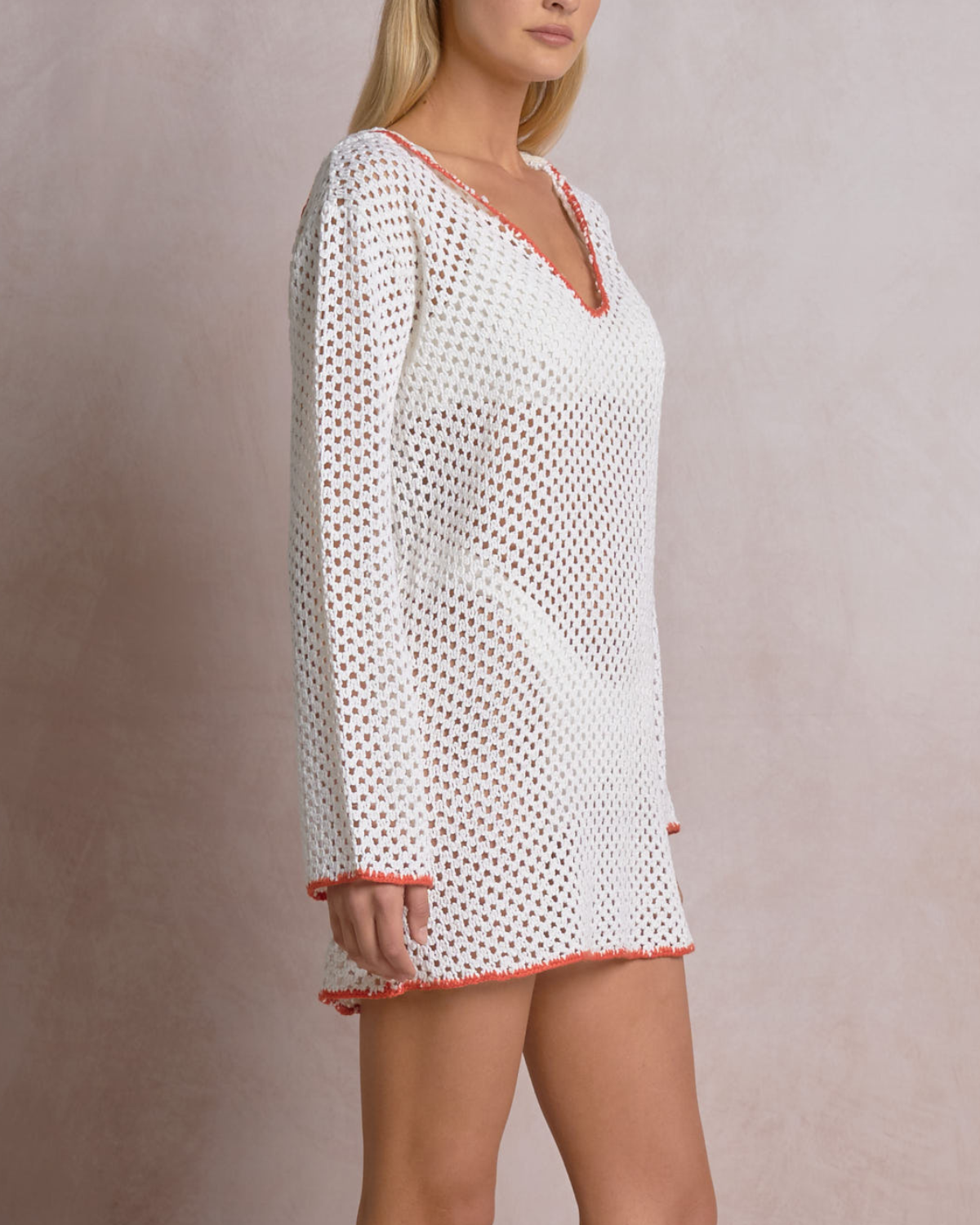 Elan Crochet Hoodie Dress Cover Up - CRT50181