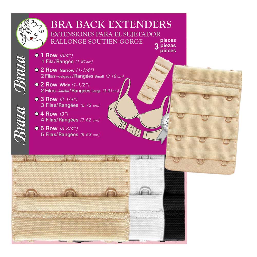 Braza 3 Hook Bra Extenders - 3 PC - Assorted - 50423
