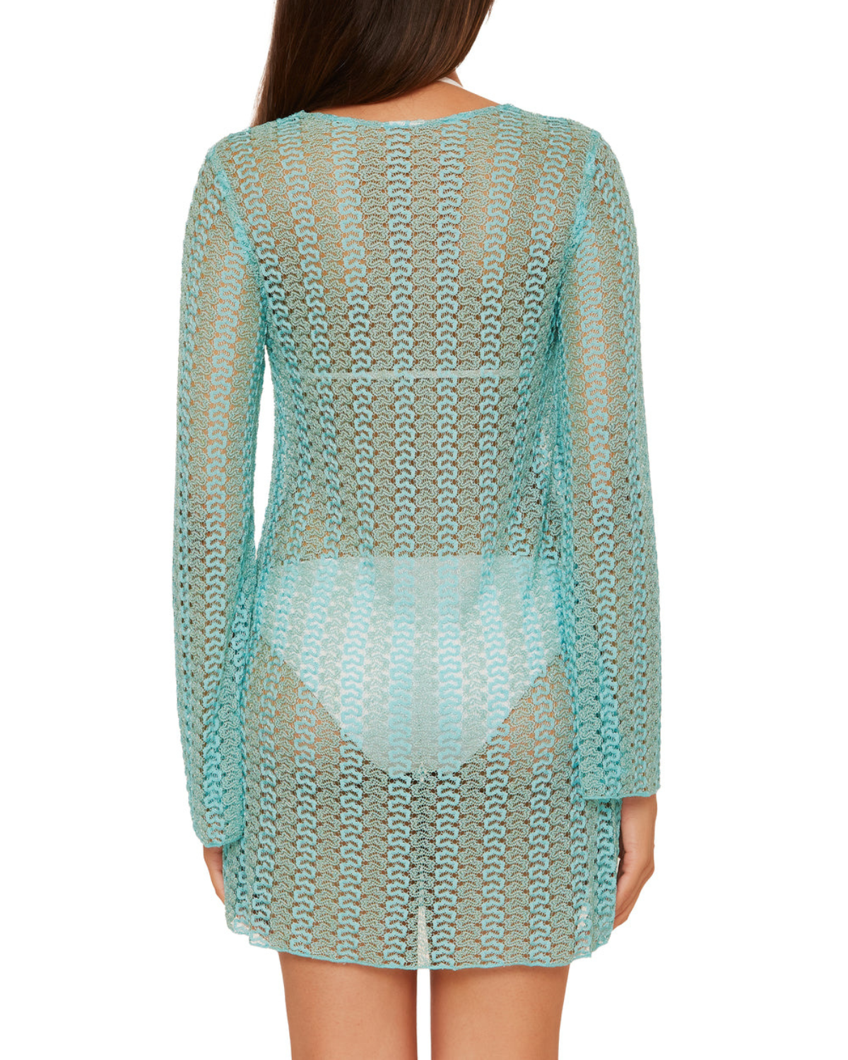 2025 Becca by Rebecca by Virtue Golden Crochet Tunic Cover Up - 8660571