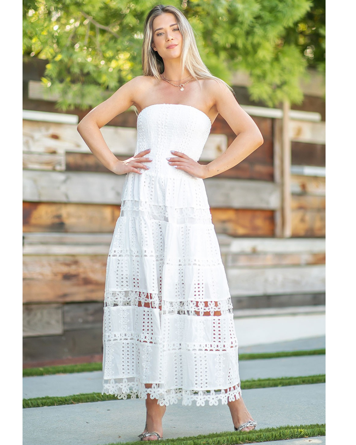 Strut & Bolt Eyelet Midi Dress (More Colors Available) - D-2192-H