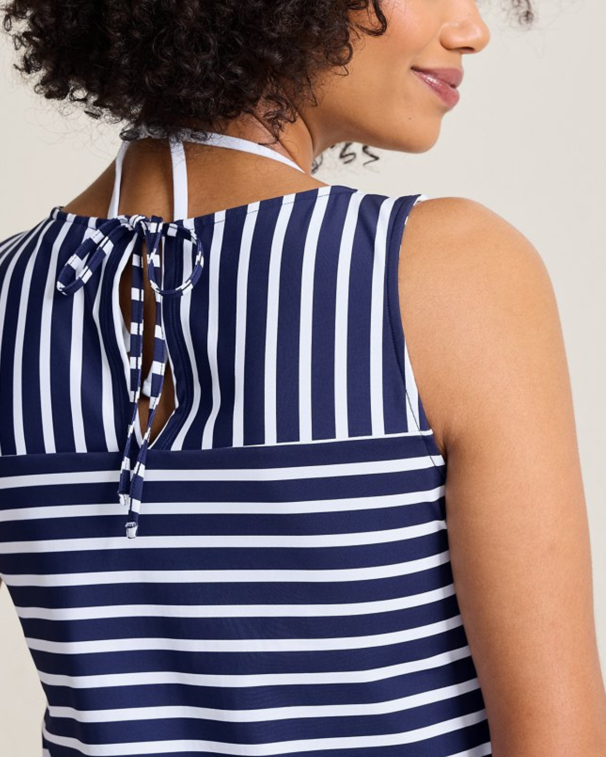 2025 Tommy Bahama Coastal Stripe High Neck Beach Romper - Ss500762
