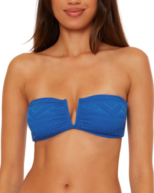Becca by Rebecca Virtue Color Play Brinley Shirred Bandeau Bikini Top - 713257