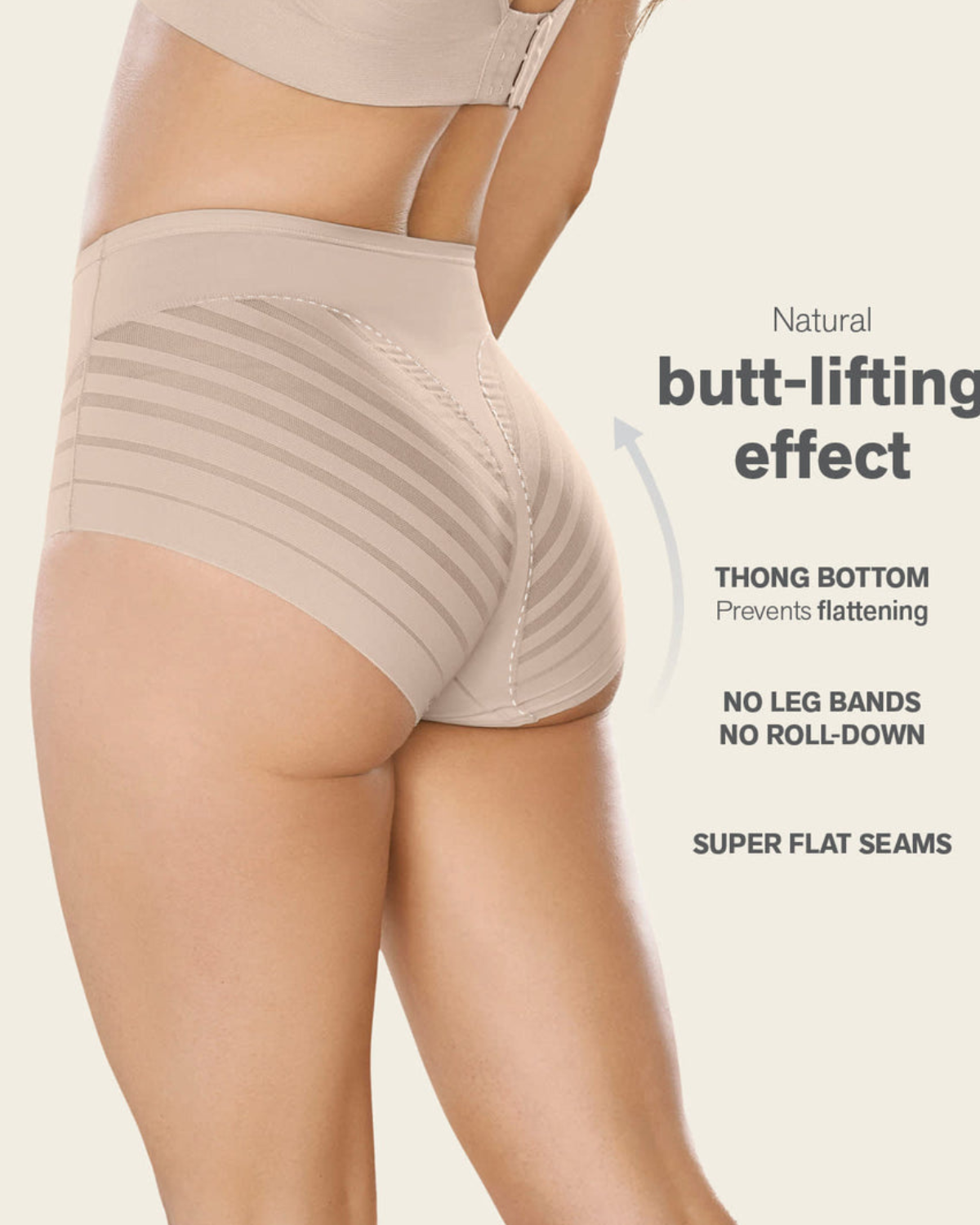 Leonisa Lace Stripe Lace Stripe Undetectable Classic Shaper Knicker (More colors available) - 012903