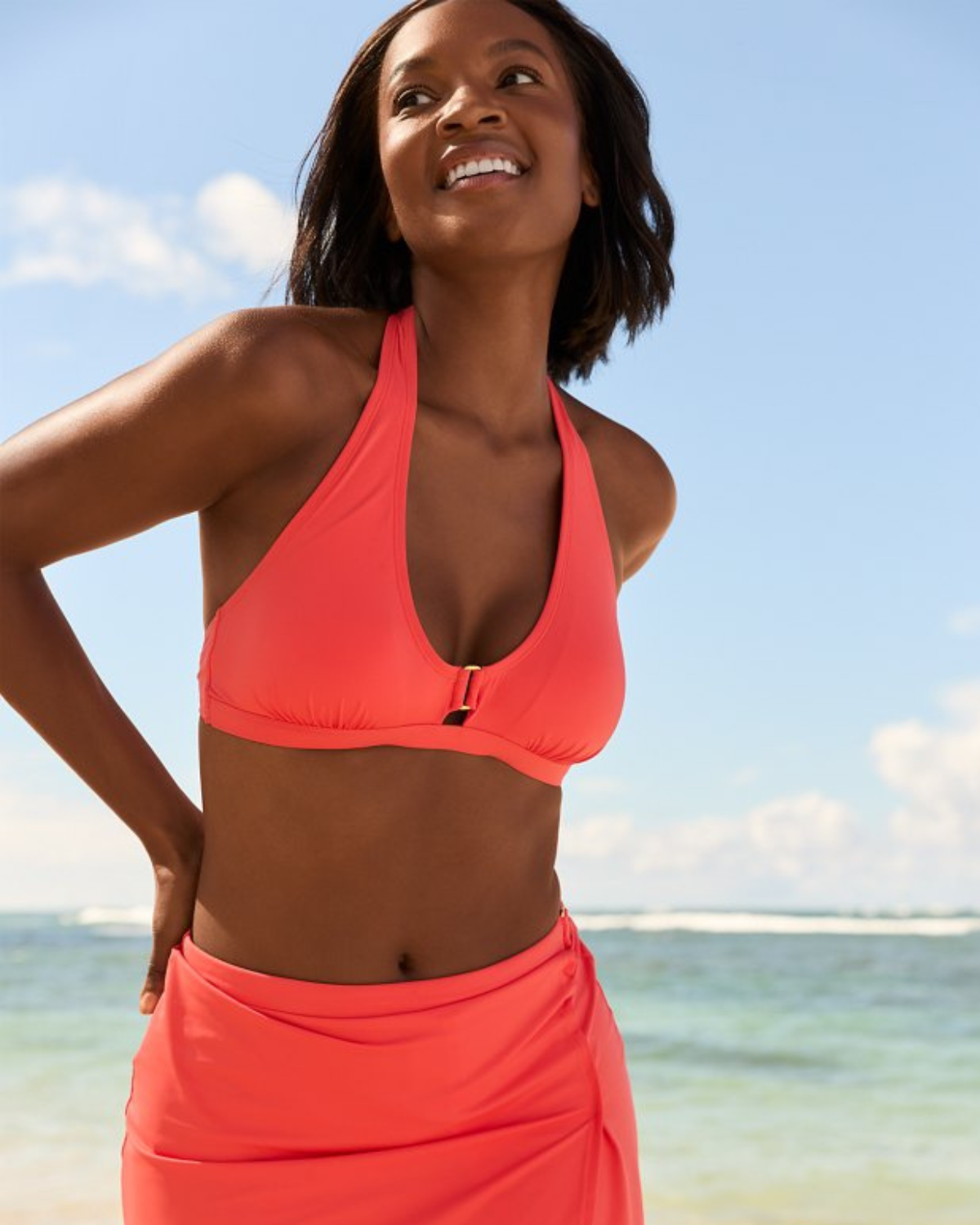 2025 Tommy Bahama Pearl Halter Cutout Bikini Top - Ss100526