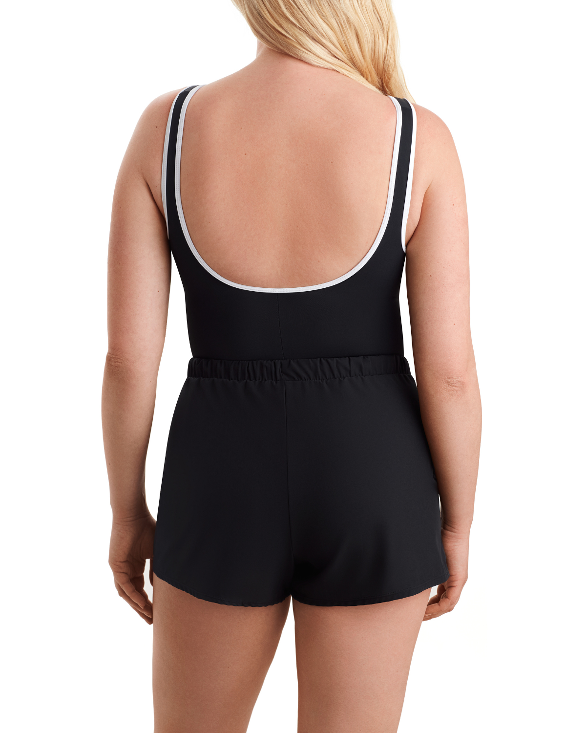 2025 Shape Solver Sport Solids Shirred Zip Up Run Around One Piece (More Colors Available) - 80005167