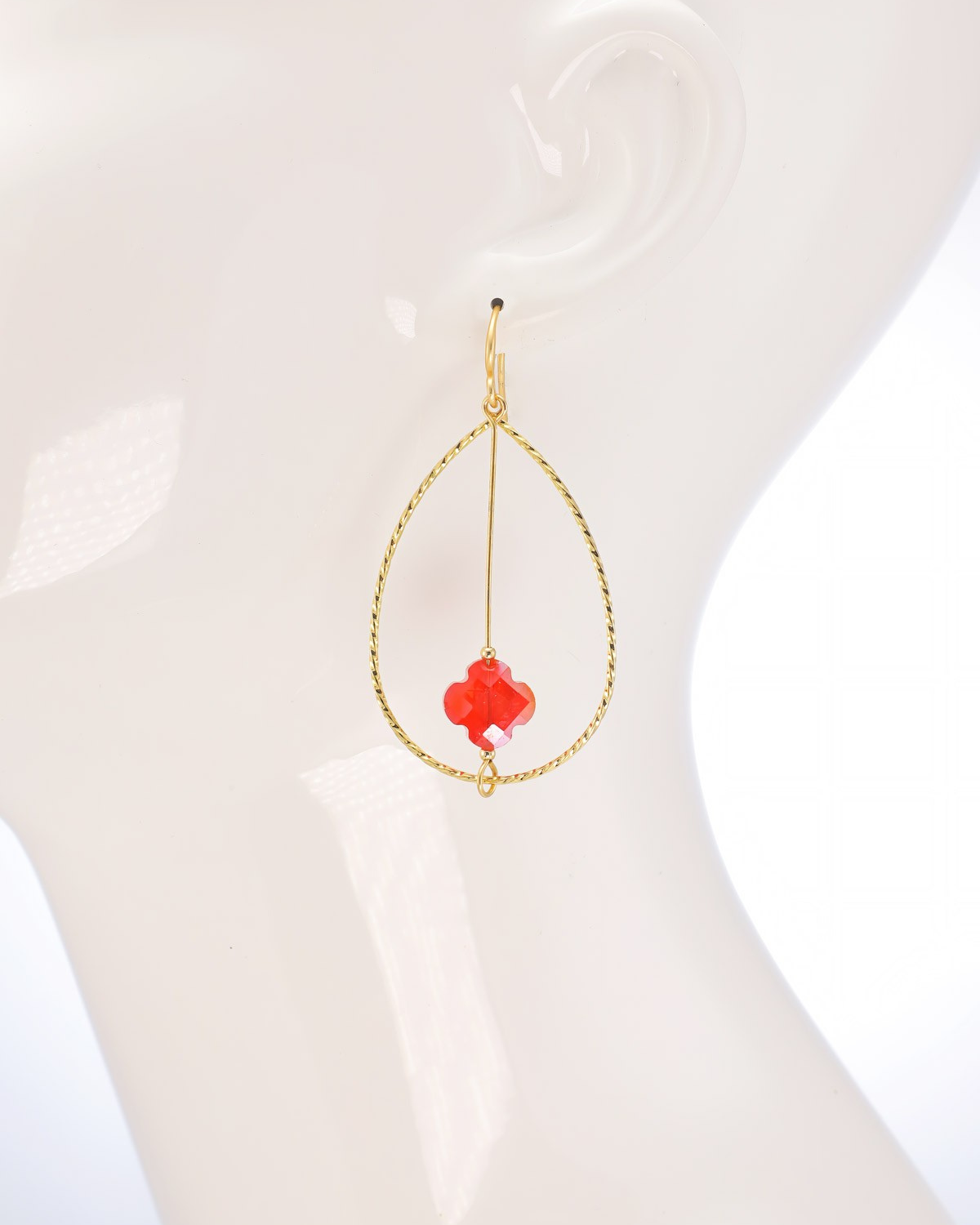 Urbanista Thin Wire Earrings with Bead Accents (More colors available) - Wt4ew72091