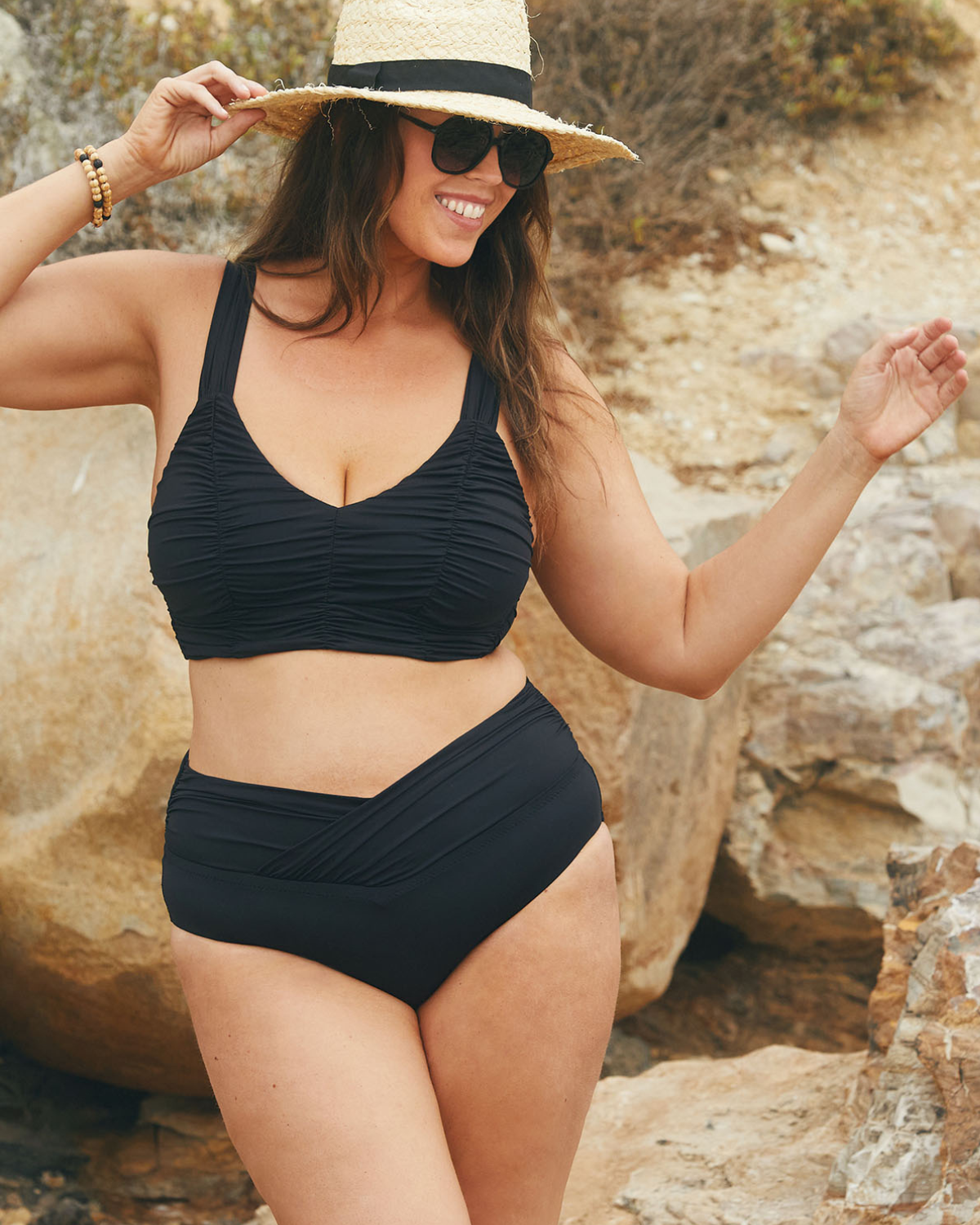 Becca ETC by Rebecca Virtue Canyon Marble Plus Size Bikini Bottom - 6164657