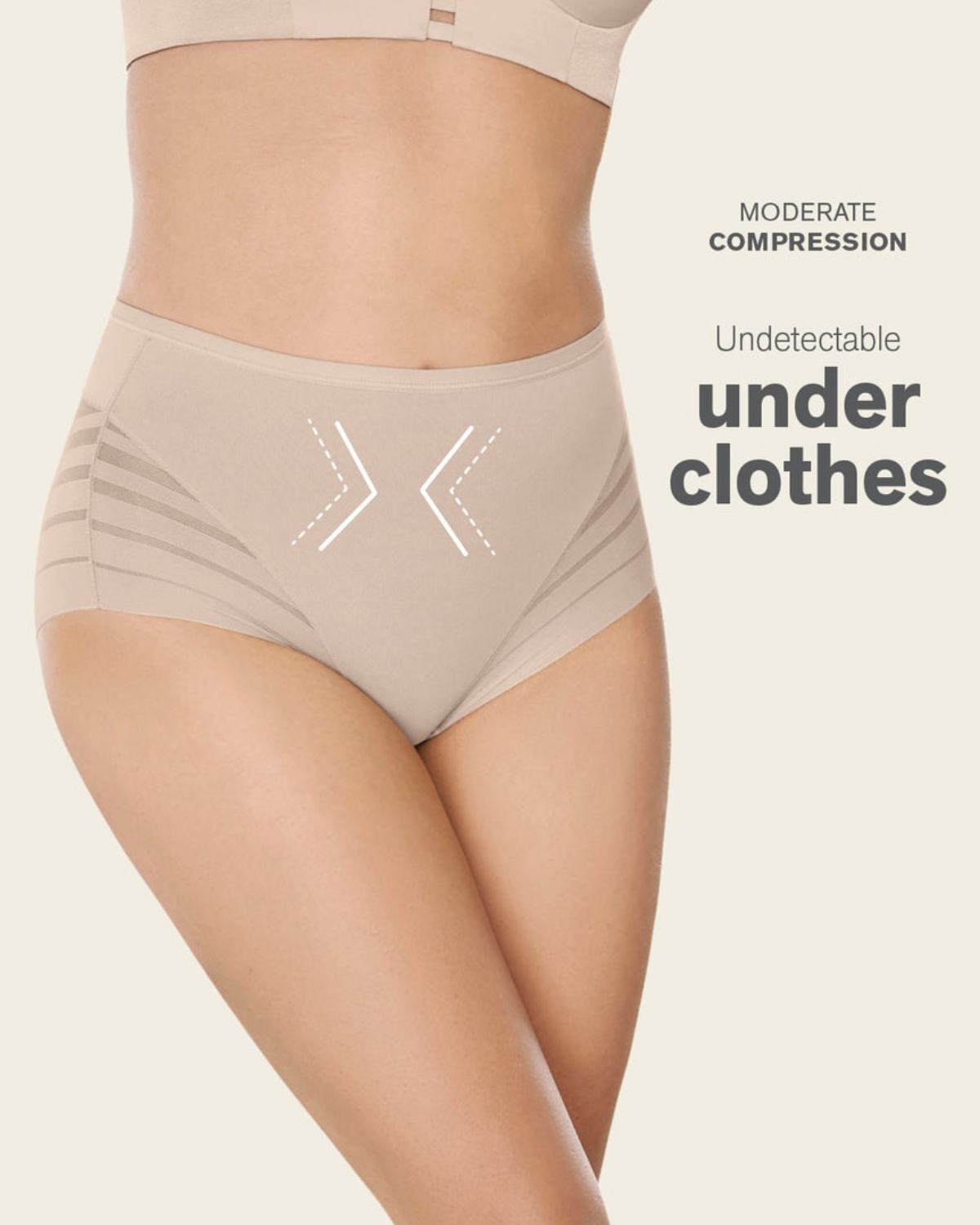 Leonisa Lace Stripe Lace Stripe Undetectable Classic Shaper Knicker (More colors available) - 012903