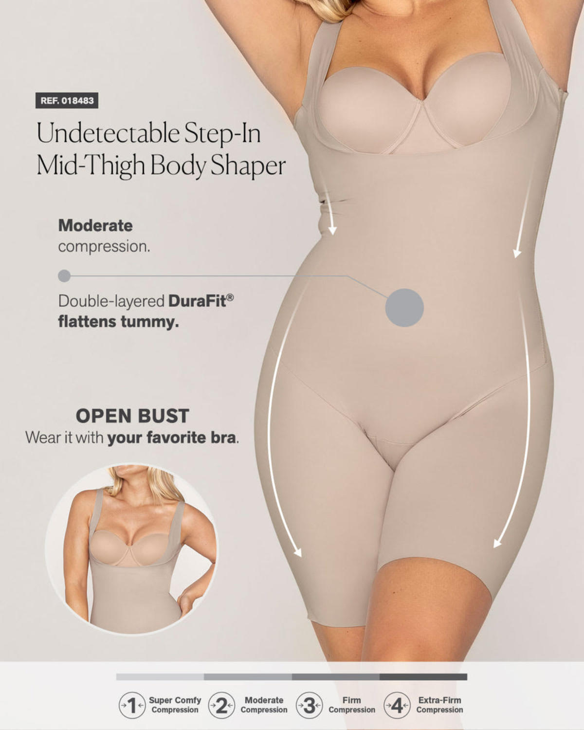 Leonisa Undetectable Step-In Mid-Thigh Body Shaper - 018483