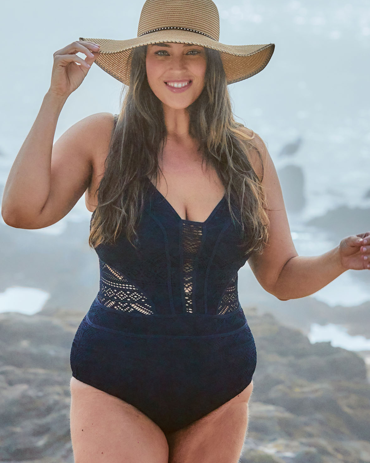 Becca ETC by Rebecca Virtue Color Play Plus Size Lucia One Piece Plunge - 6711057 (Final Sale, Cannot Be Returned or Exchanged)