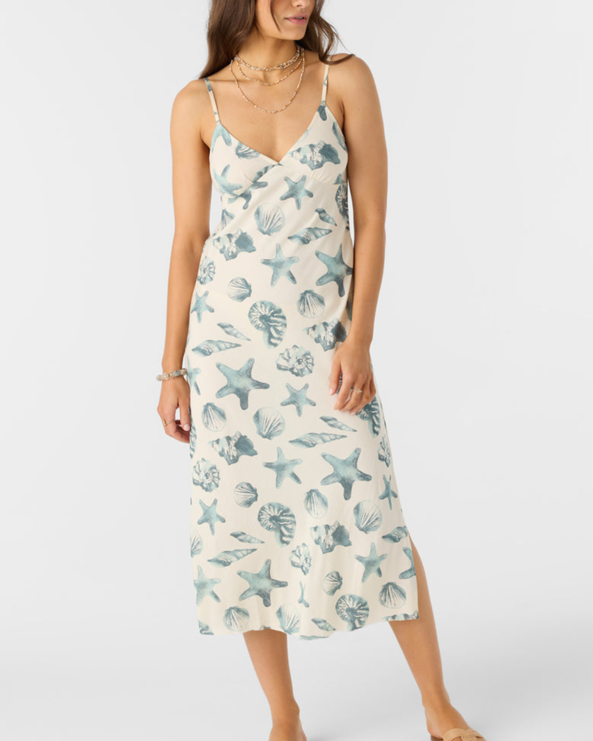 O'Neill Women's Luana Midi Dress, White, XL O'Neill Women's Luana Midi Dress, White, XL