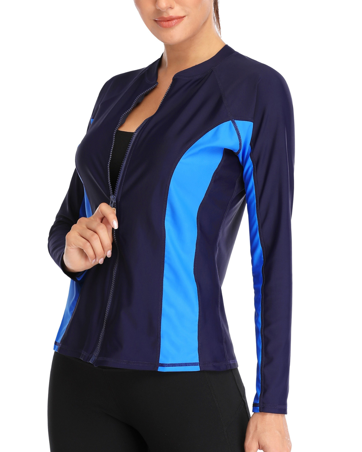 2025 Charmo Front Zipper Long Sleeve Rash Guard - D5064