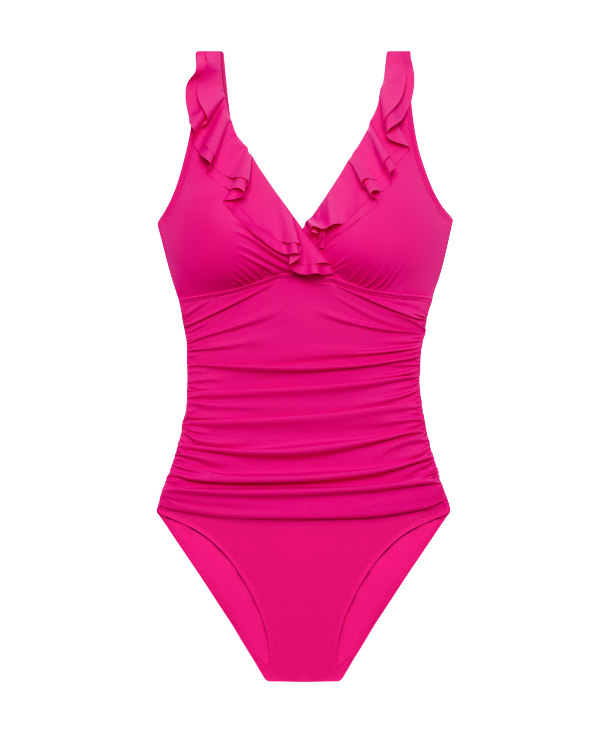 2025 Lauren Ralph Lauren Beach Club Solids Ruffle Trim Surplice One Piece (More colors available) - 20101010