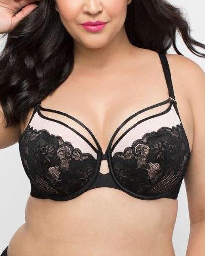 Curvy Couture Tulip Lace Strappy Underwire Bra - 1267