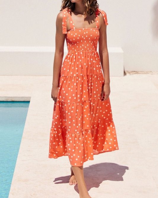 Sweet Kama Polka Dot Midi Dress - P1333