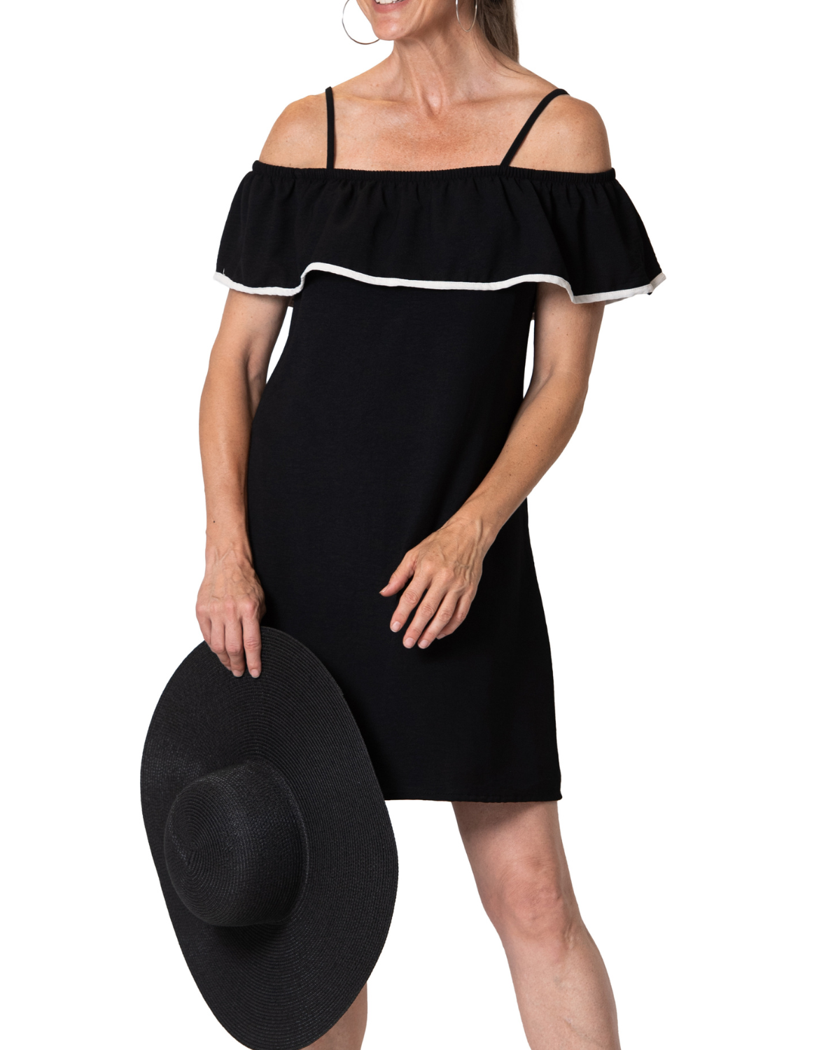 Cover Me Plus Size Solids Off Shoulder Cover Up Dress - 26052576X