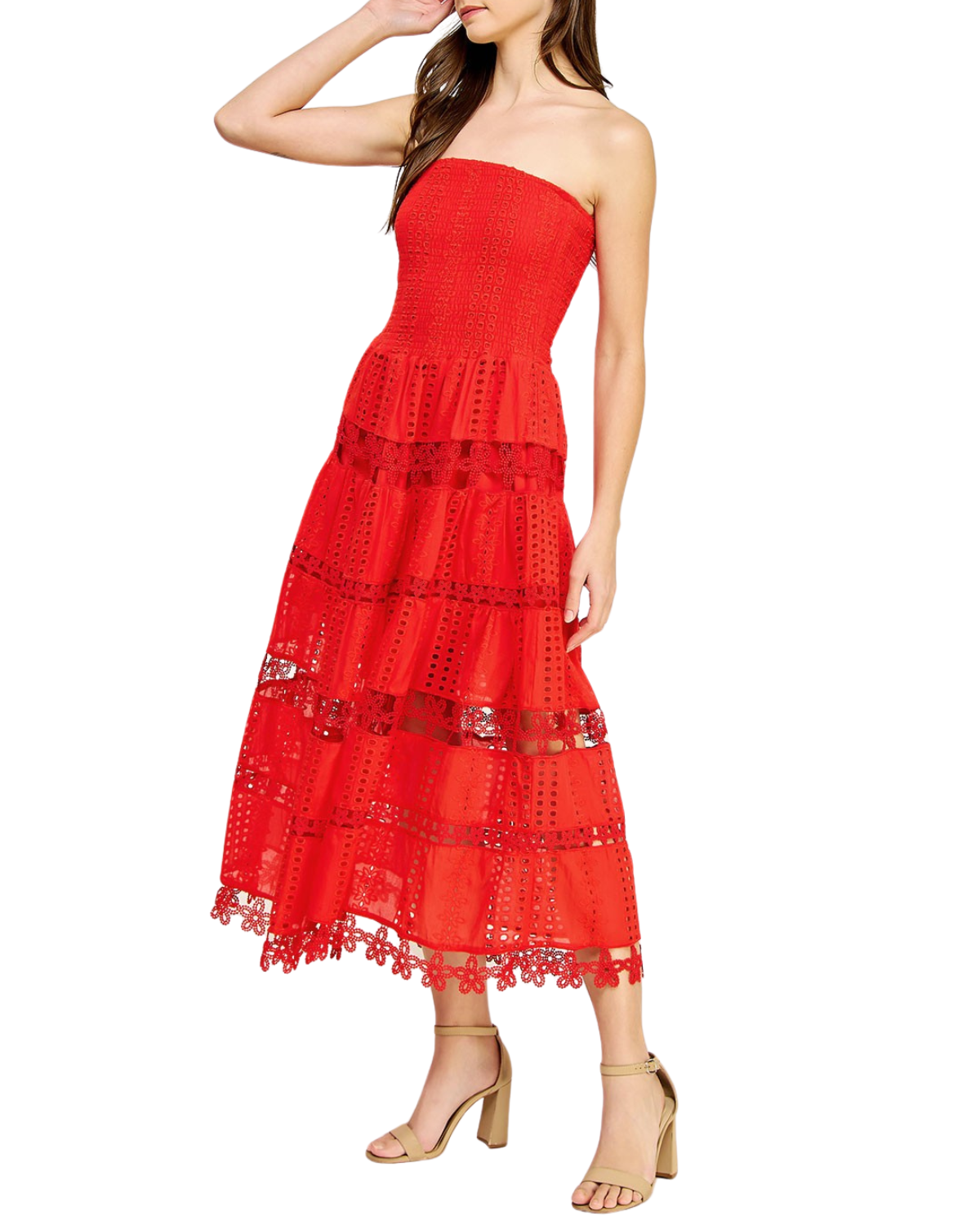 Strut & Bolt Eyelet Midi Dress (More Colors Available) - D-2192-H