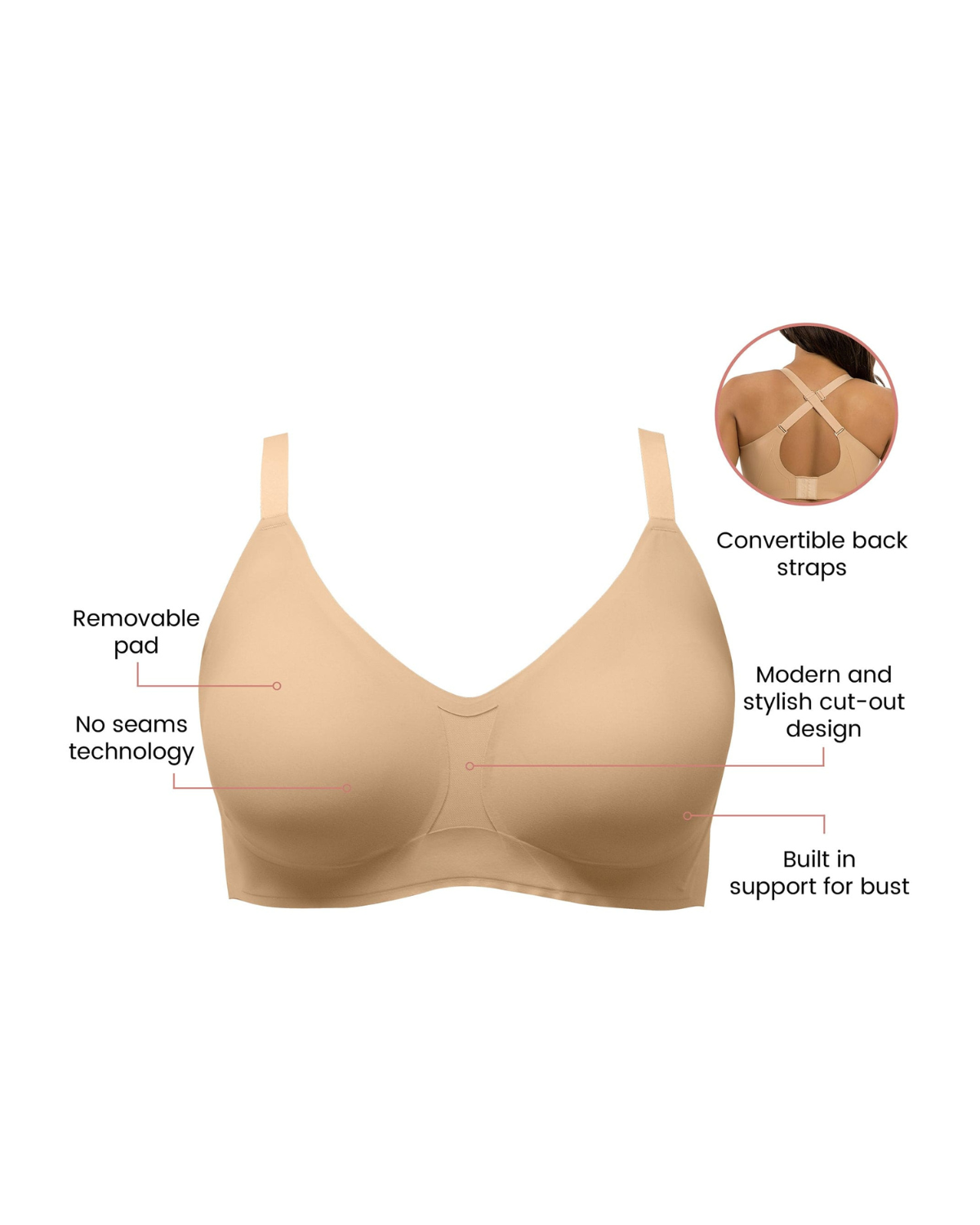Parfait Simplicity Full Busted Seamless Wirefree Bra - P2400 - Bare