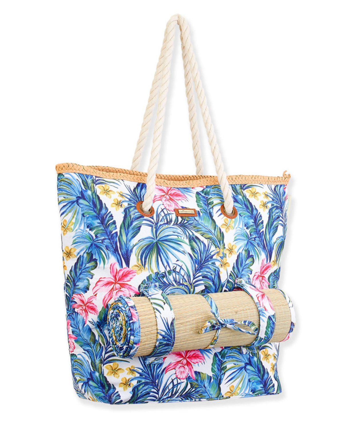 Sun N Sand Caribbean Joe Tropical Flora Beach Shoulder Tote & Mat - CJ7066