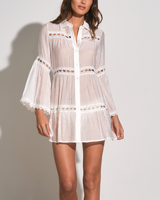 2023 Elan Long Sleeve Button Down Dress (More colors available) - Vcl5878