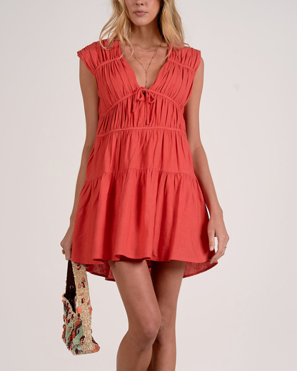 Elan Tiered Mini Dress - Tl50218 (More Colors Available)